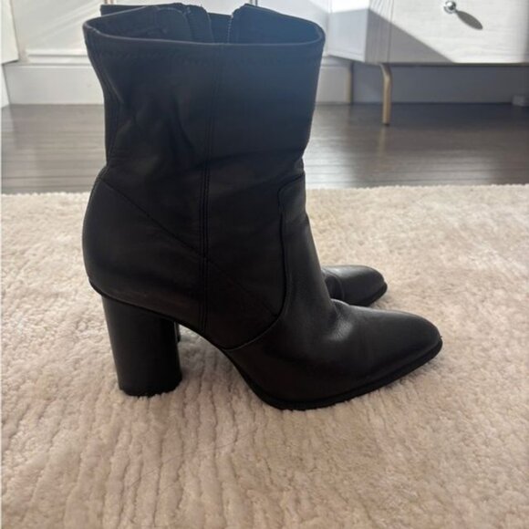 Zara Black Heeled Ankle Booties - Picture 3 of 8